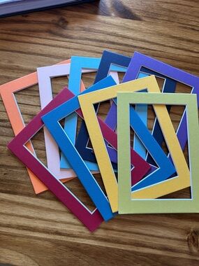 Multicolor Photo Frame Mat Pack - Assorted Pastel and Bright Colors